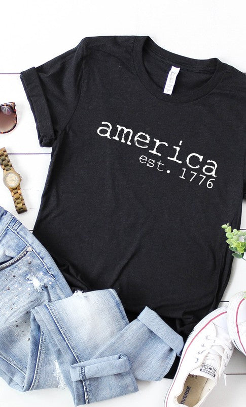 America established 1766 Patriotic Graphic Tee