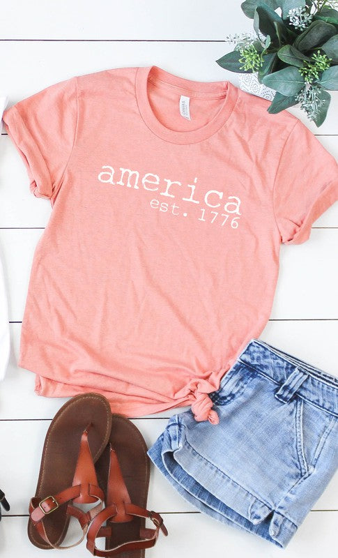 America established 1766 Patriotic Graphic Tee