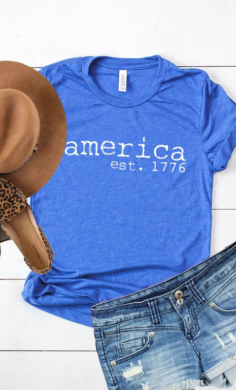 America est 1766 Patriotic Plus Size Graphic Tee