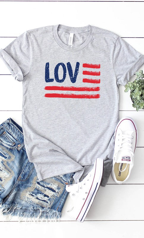 Love American Flag Graphic Tee