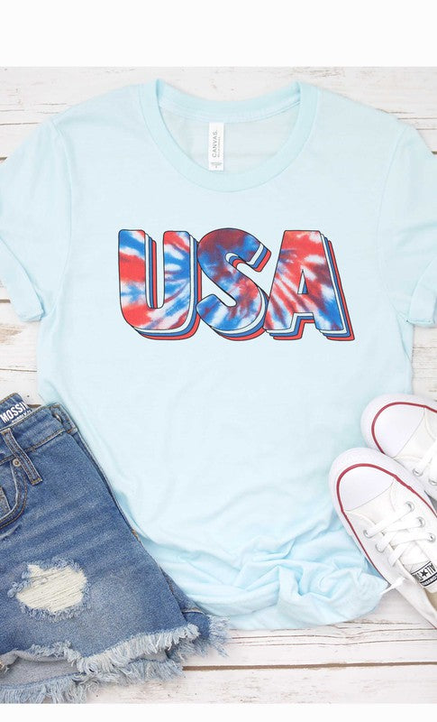 Tie Dye USA Plus Size Graphic Tee