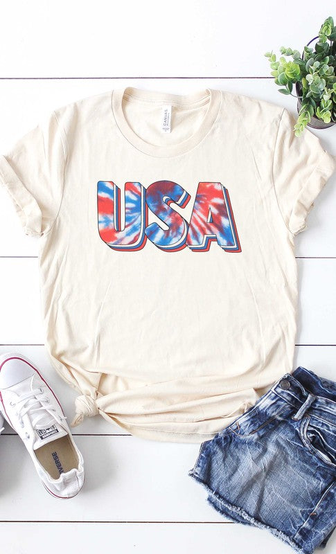 Tie Dye USA Plus Size Graphic Tee