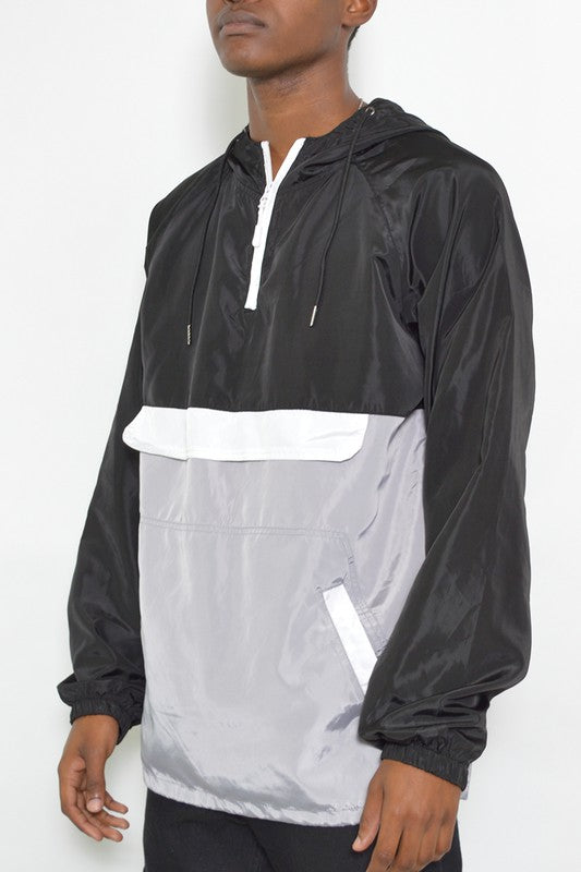 Color Block Anorak Jacket Pullover Windbreaker