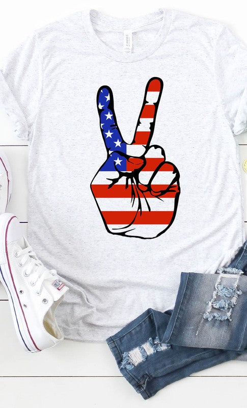 American Peace Sign Plus Size Graphic Tee