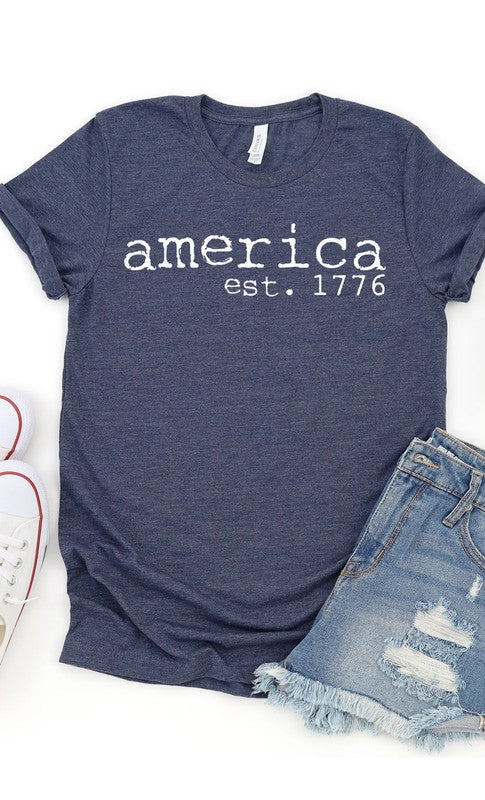 America est 1766 Patriotic Plus Size Graphic Tee