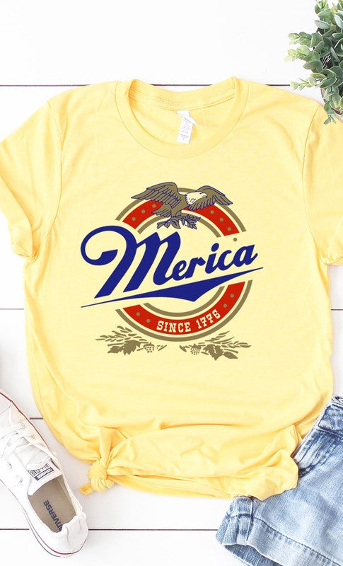 Retro Merica Eagle Patriotic Graphic Tee