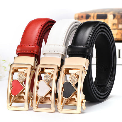 Casual All-Match Automatic Buckle Belt Women&