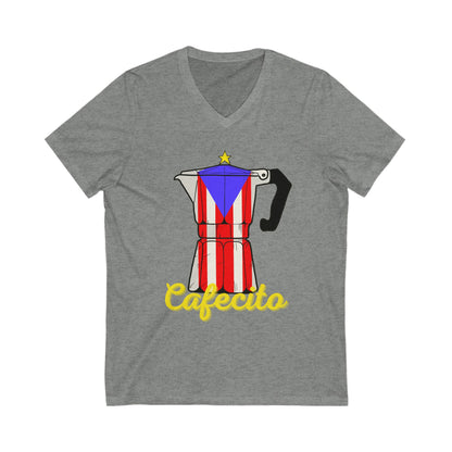 Cafecito p- Unisex Jersey Short Sleeve V-Neck Tee