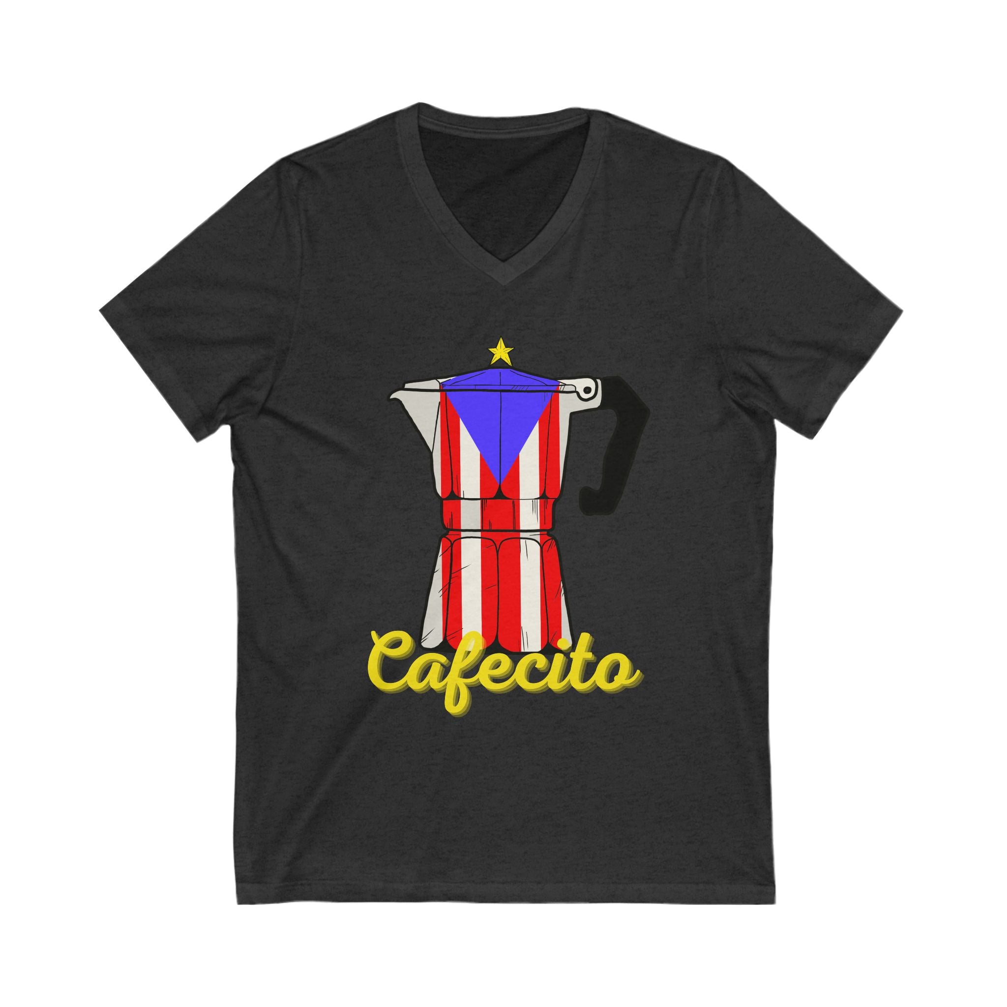 Cafecito p- Unisex Jersey Short Sleeve V-Neck Tee