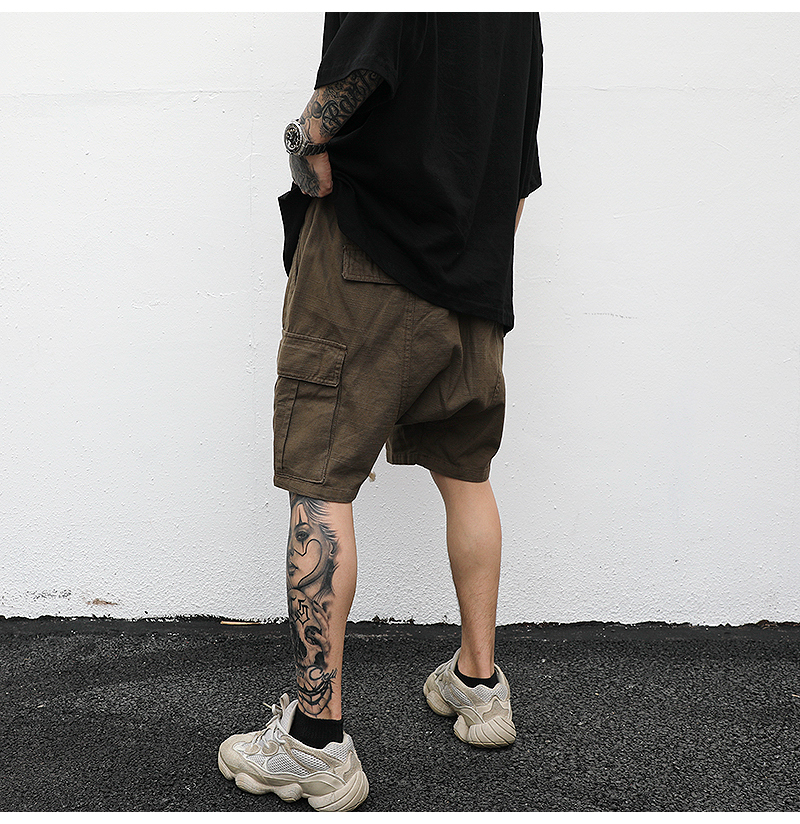 Distressed cargo shorts