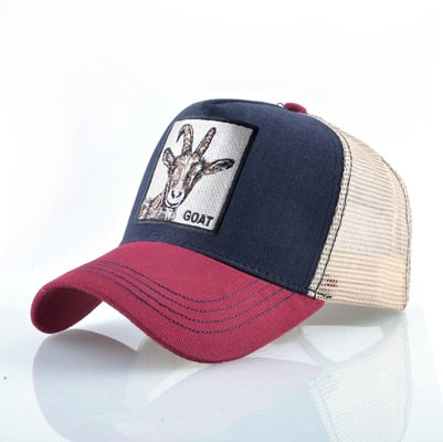 Animal Net Embroidered Baseball Hat Sunshade