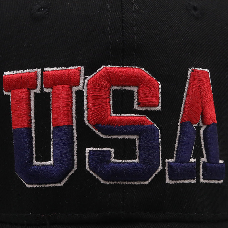 Letter USA Embroidery Baseball Cap Couple Outdoor