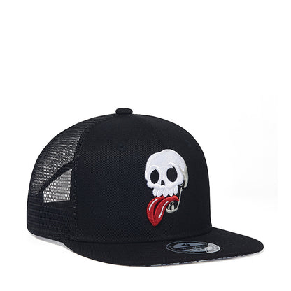 Embroidered Skull Hip Hop Polyester Hat