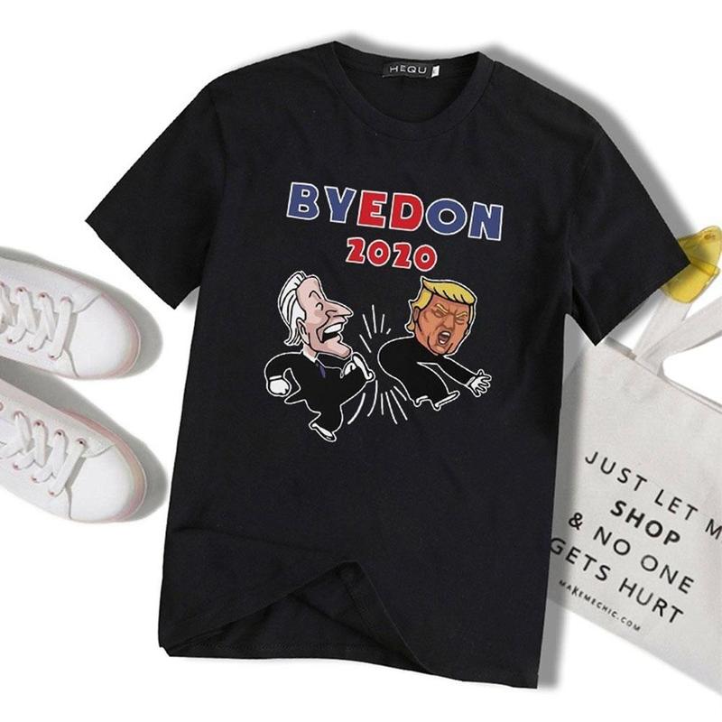 Spoof Creative Personality Pattern Short-sleeved T-shirt Men And Women Fan Slap Trump