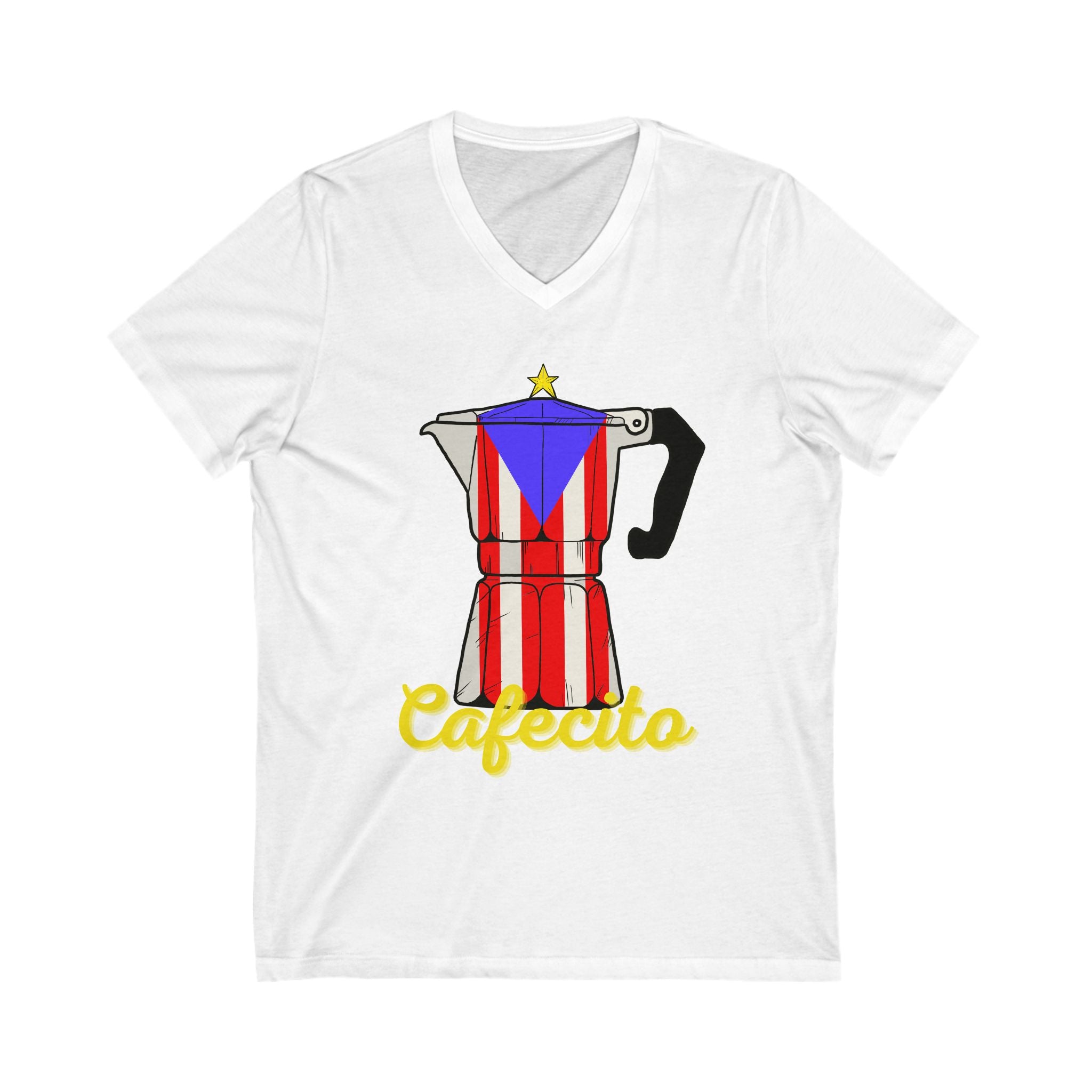 Cafecito p- Unisex Jersey Short Sleeve V-Neck Tee