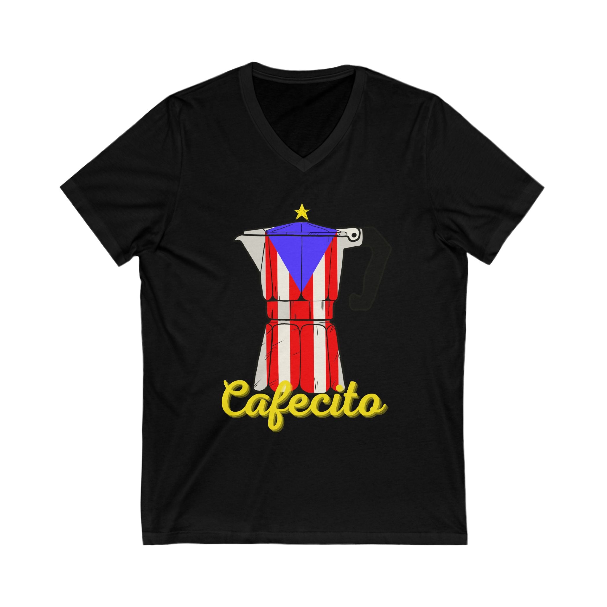 Cafecito p- Unisex Jersey Short Sleeve V-Neck Tee