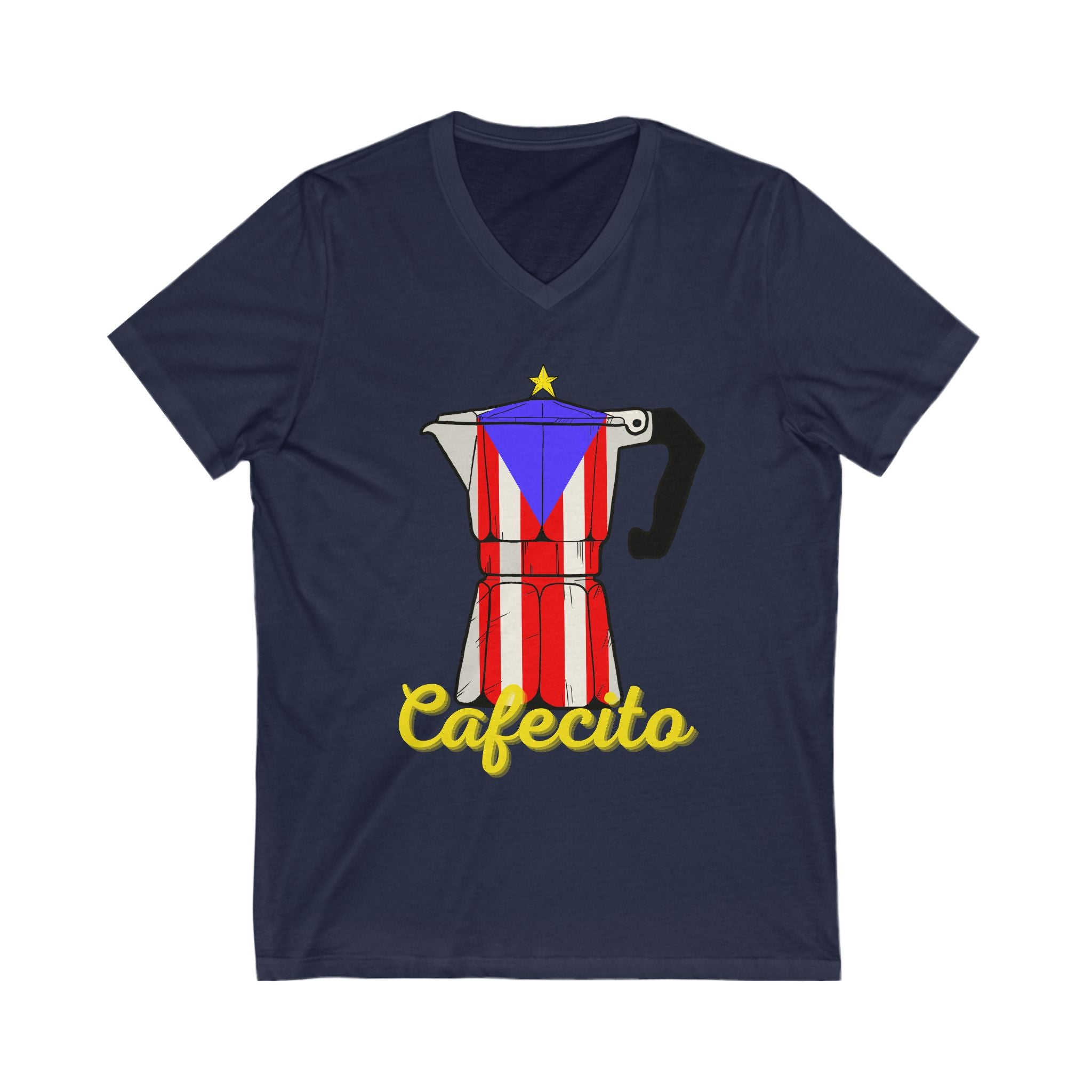 Cafecito p- Unisex Jersey Short Sleeve V-Neck Tee