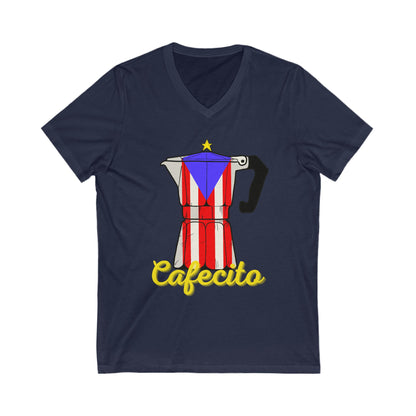 Cafecito p- Unisex Jersey Short Sleeve V-Neck Tee