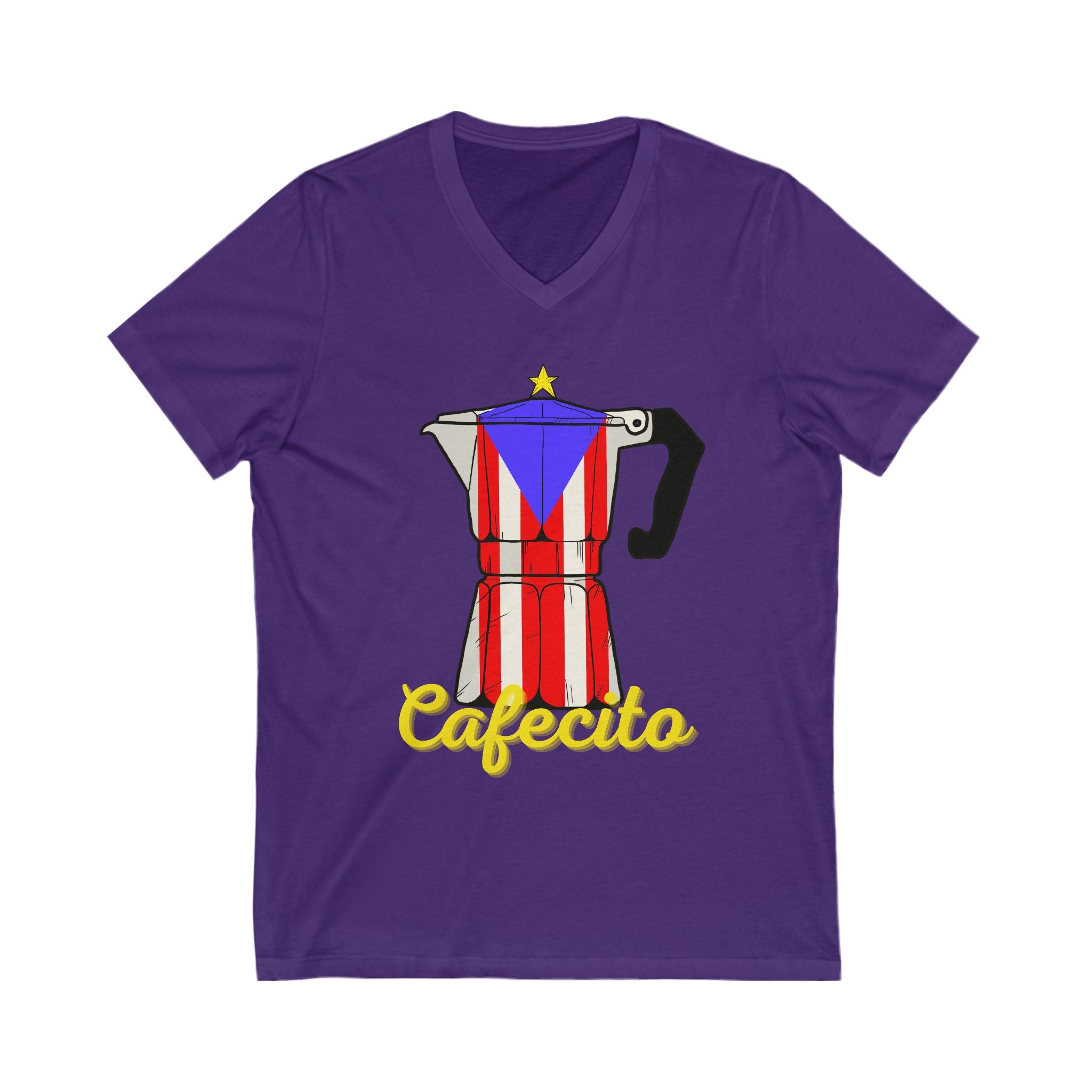 Cafecito p- Unisex Jersey Short Sleeve V-Neck Tee