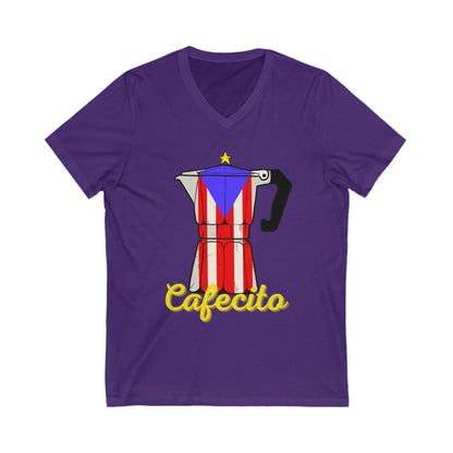 Cafecito p- Unisex Jersey Short Sleeve V-Neck Tee