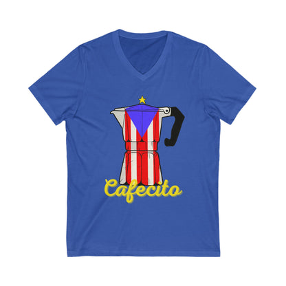 Cafecito p- Unisex Jersey Short Sleeve V-Neck Tee