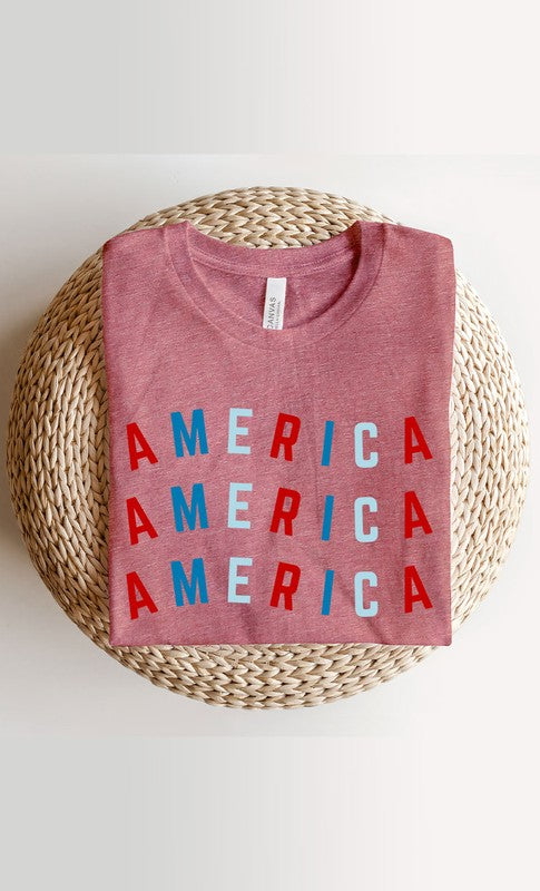 Red and Blue America PLUS Graphic Tee