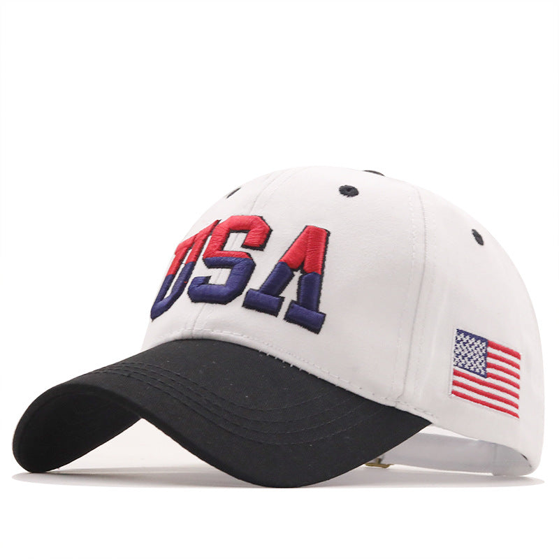 Letter USA Embroidery Baseball Cap Couple Outdoor