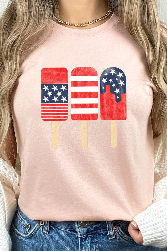 Patriotic American Flag Popsicles PLUS Graphic Tee