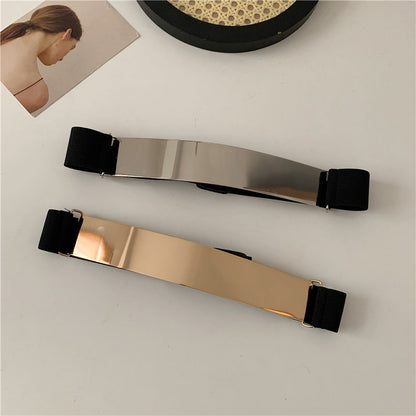 Mirror Glossy Metal Belt Feel With Suit Dress Elastic Elastic Girdle Decoration