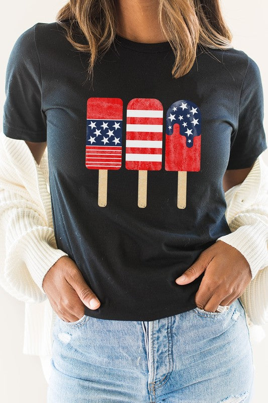 Patriotic American Flag Popsicles PLUS Graphic Tee