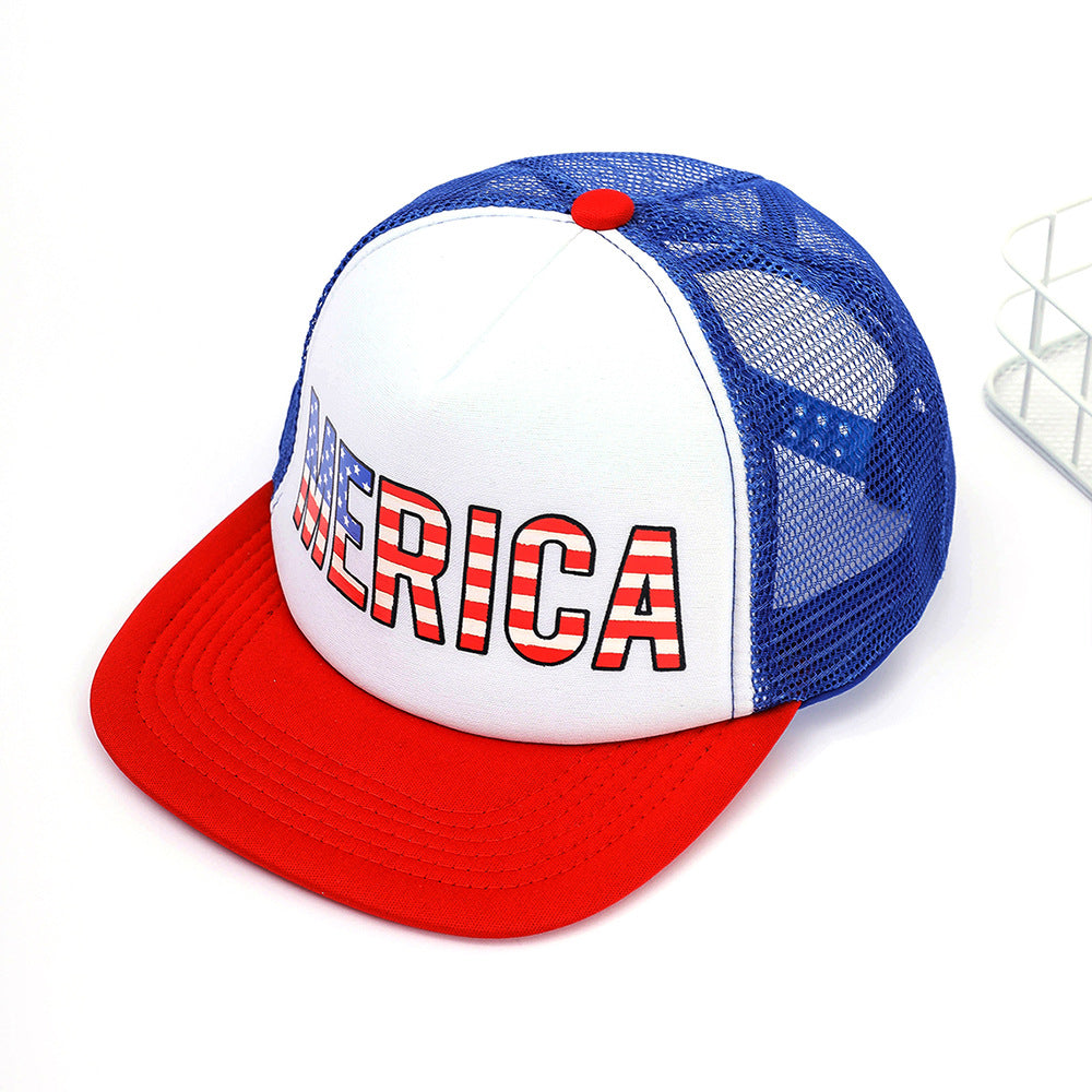 Breathable Mesh Brim Hat Male Baseball Cap Summer Mesh Peaked Cap Hip-hop Street Letters Embroidery