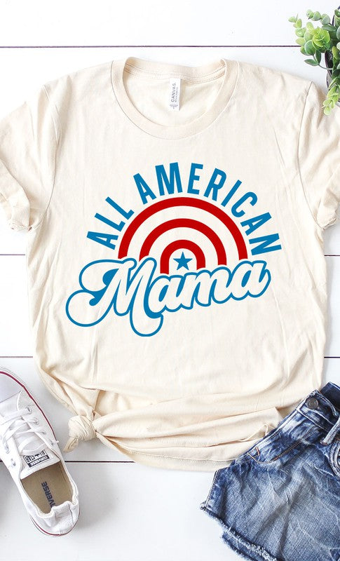 All American Mama Rainbow Graphic Tee