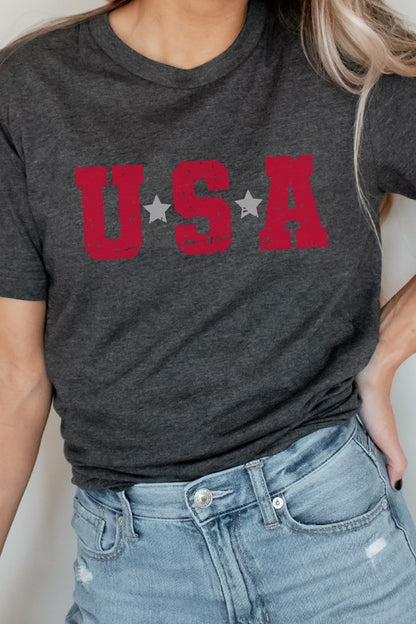 USA Star Patriotic July Fourth Picnic Graphic Tee