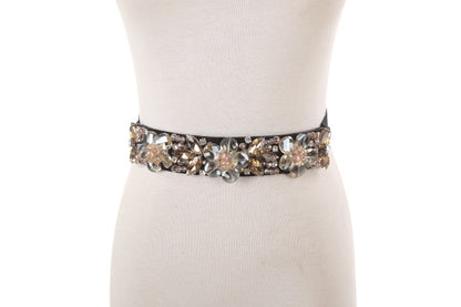 Rhinestone Crystal Waist Women Womens Elastic Belts