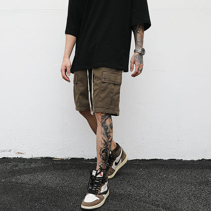 Distressed cargo shorts