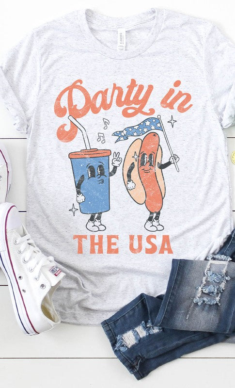 Vintage Party in the USA Patriotic Graphic Tee