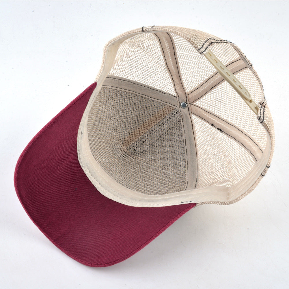 Animal Net Embroidered Baseball Hat Sunshade