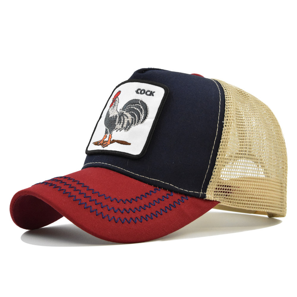 Rooster Animal Embroidered Baseball Mesh Hat