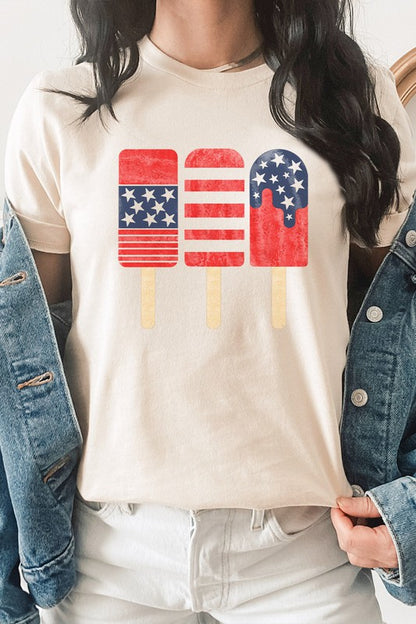 Patriotic American Flag Popsicles PLUS Graphic Tee