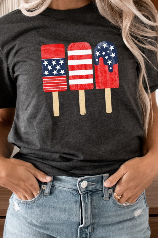 Patriotic American Flag Popsicles PLUS Graphic Tee