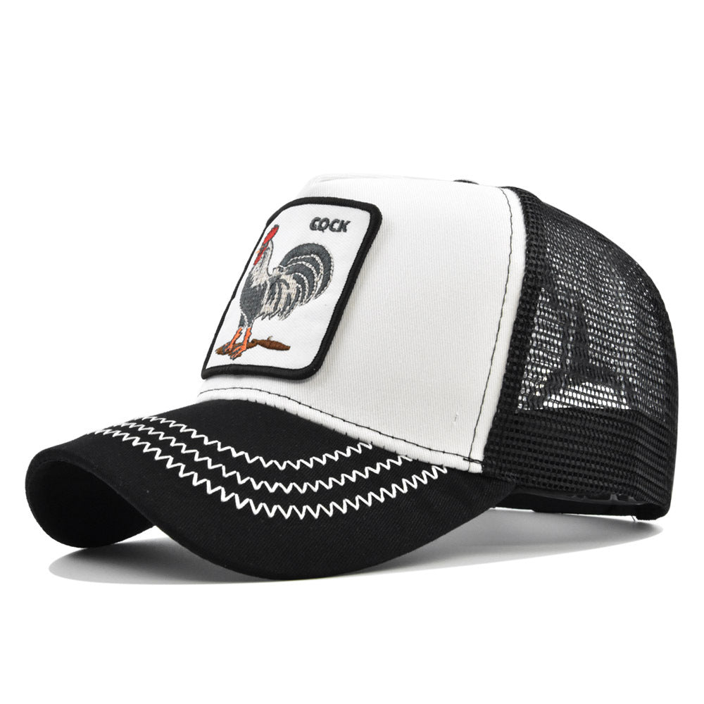 Rooster Animal Embroidered Baseball Mesh Hat