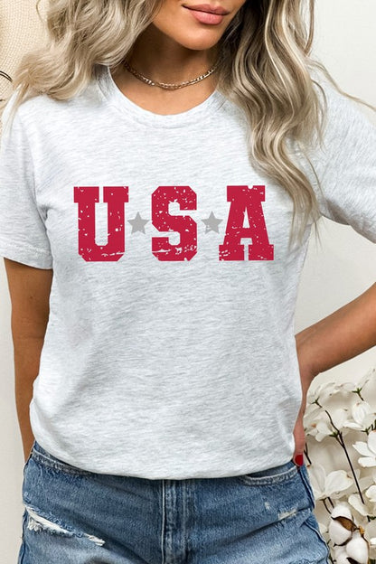 USA Star Patriotic July Fourth Picnic Graphic Tee