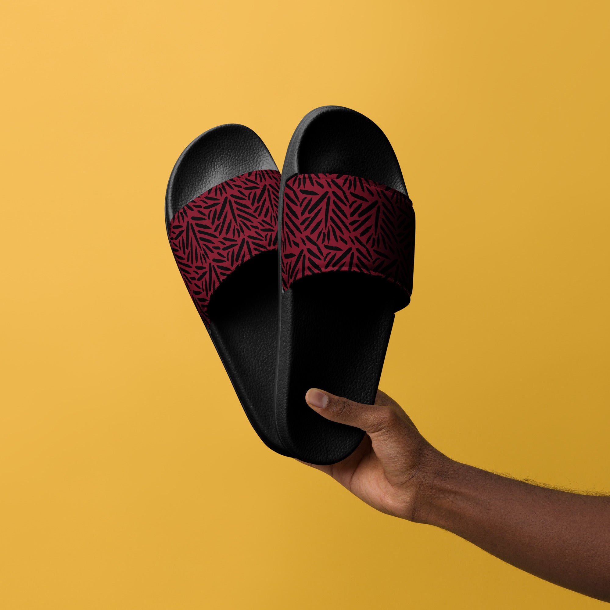 Men’s Brushstroke slides (Burgundy / Black)