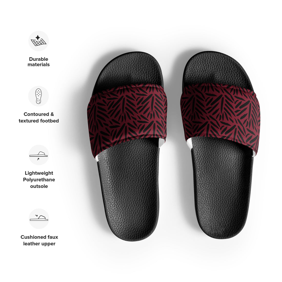 Men’s Brushstroke slides (Burgundy / Black)