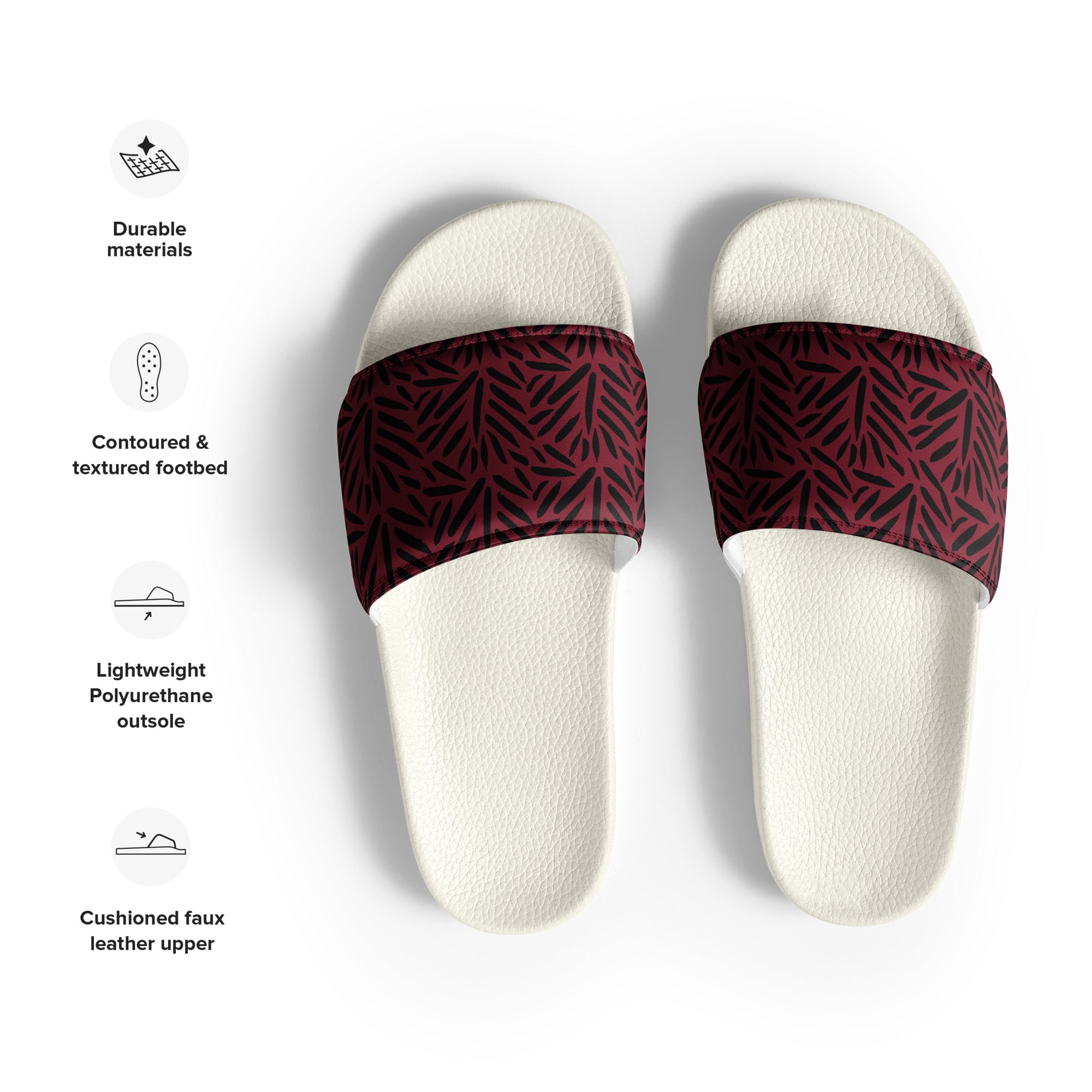 Men’s Brushstroke slides (Burgundy / Black)