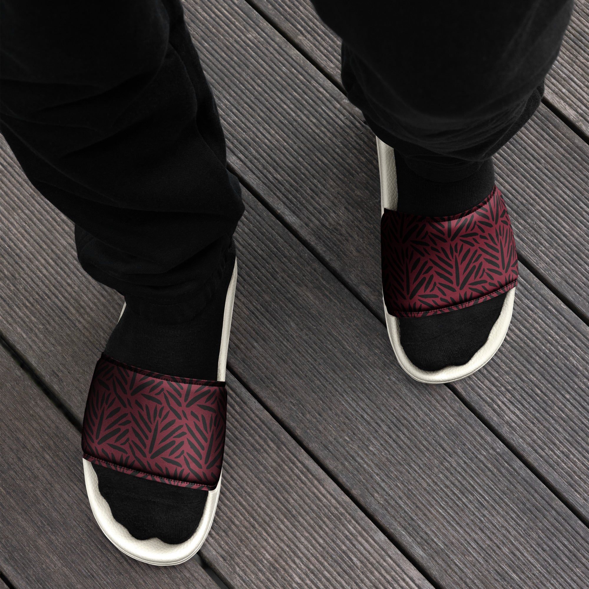 Men’s Brushstroke slides (Burgundy / Black)