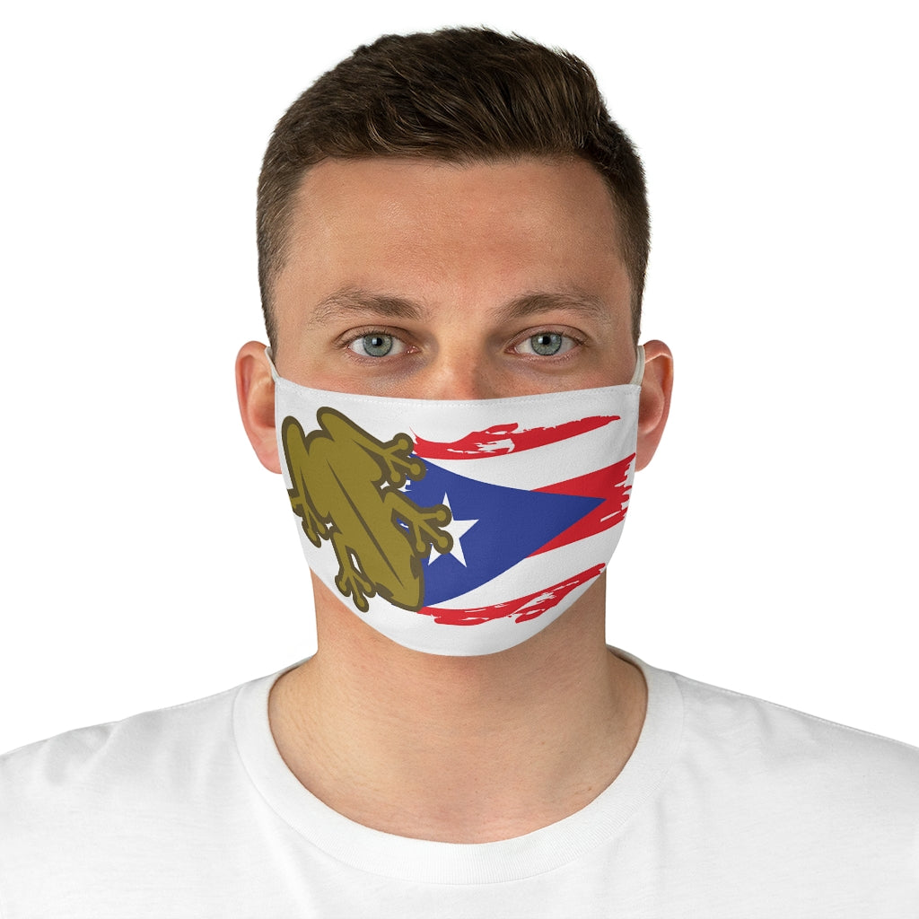 PR Brown Coqui White Fabric Face Mask