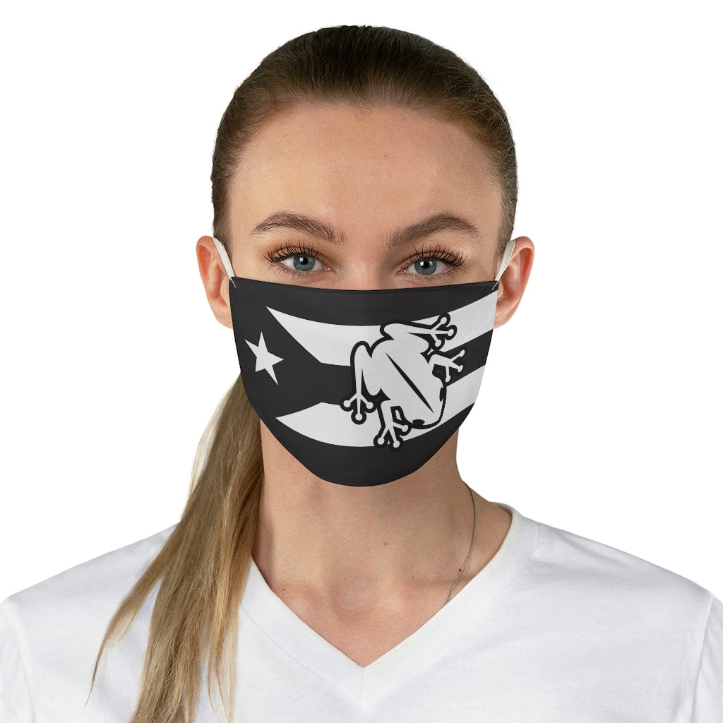 PR Flag Black & White Fabric Face Mask