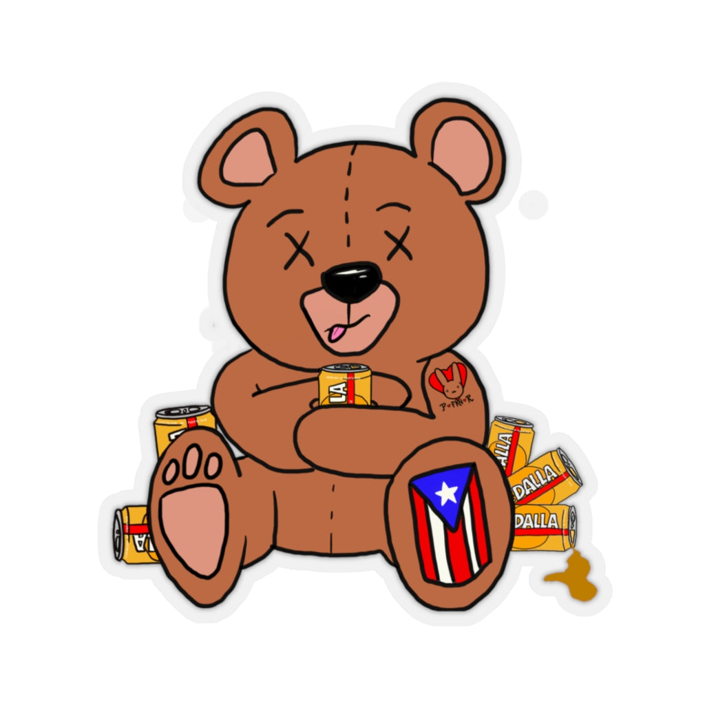 Drunk Teddy- Kiss-Cut Stickers