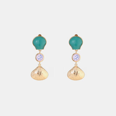 Shell &amp; Tassel Alloy Dangle Earrings